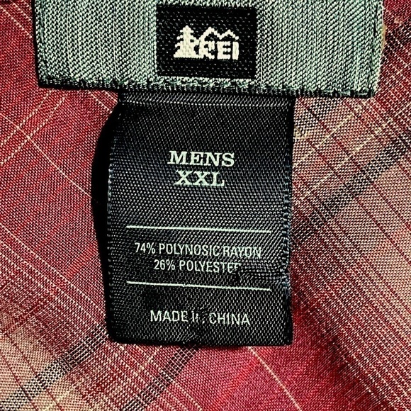 Rei Adventures Men’s Plaid Long-sleeve Rust Color Button Up Shirt Size XXL - Picture 4 of 4